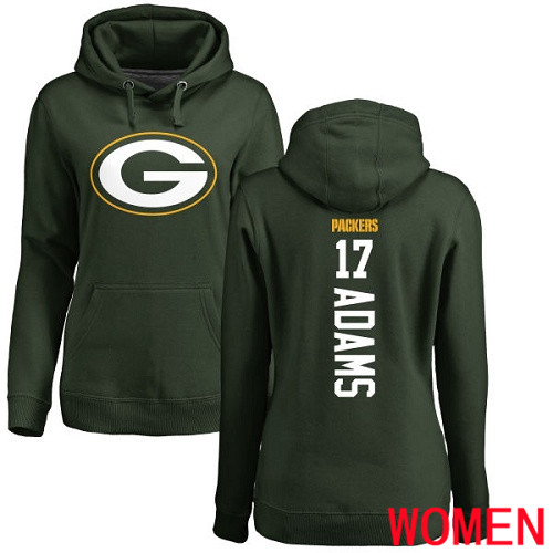 Green Bay Packers Green Women #17 Adams Davante Backer Nike NFL Pullover Hoodie Sweatshirts->nfl t-shirts->Sports Accessory